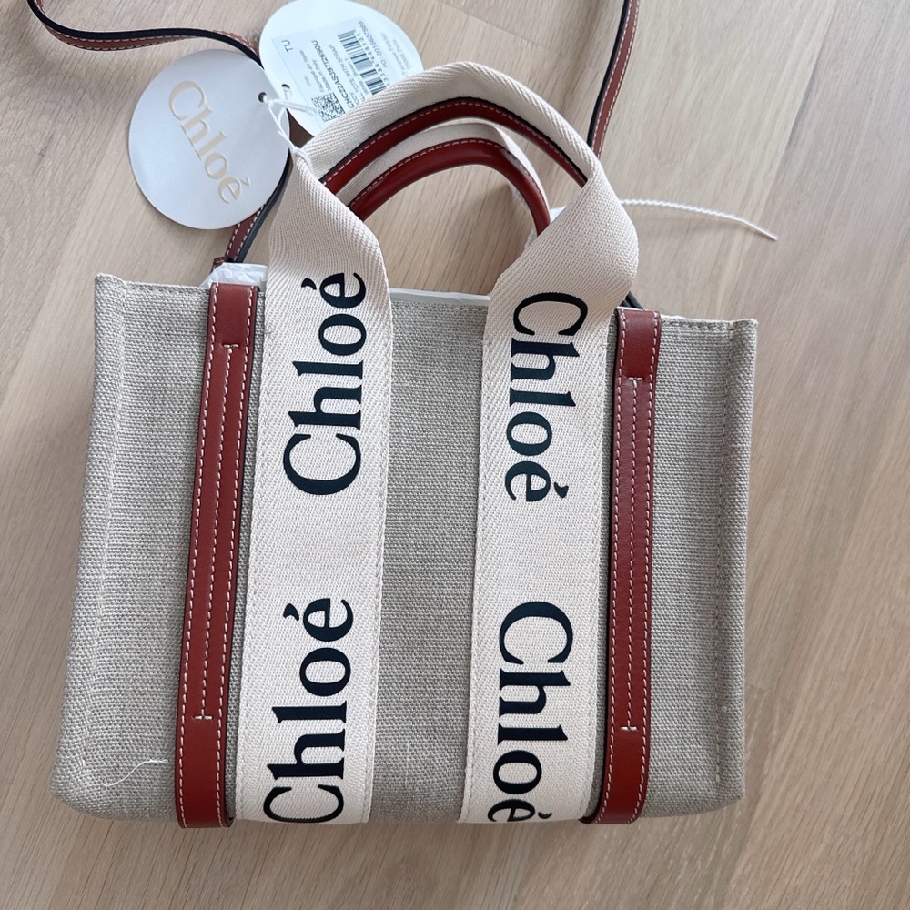 NWT CHLOE SMALL WOODY TOTE BAG WITH STRAP - Picture 6 of 13
